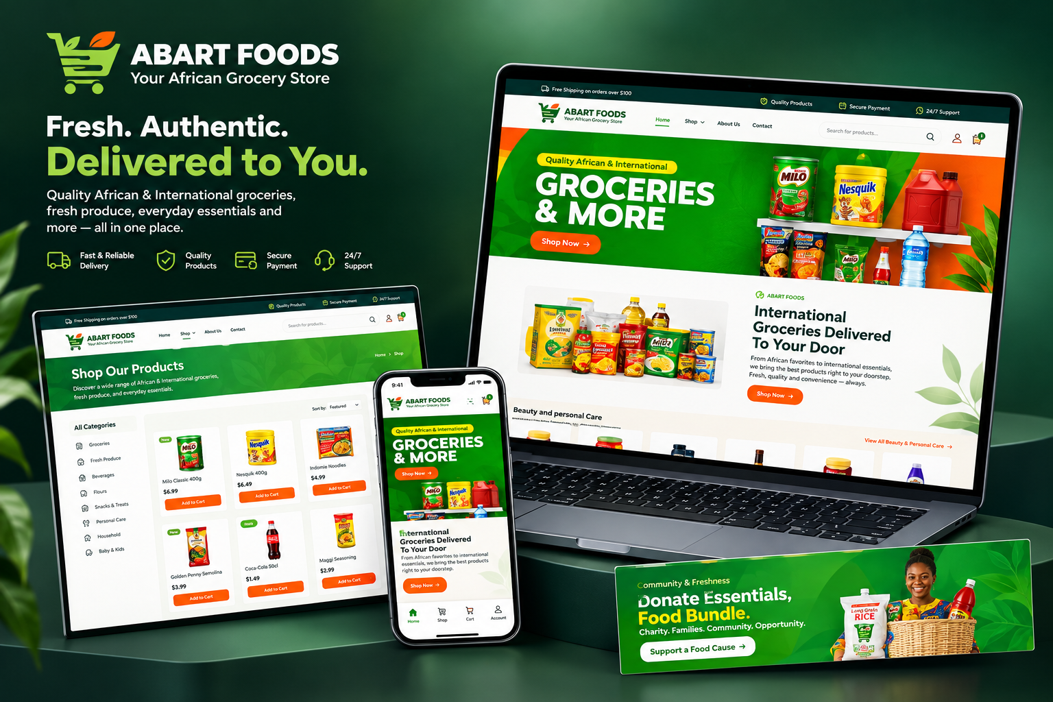 Abartfoods mockup for damilare david portfolio